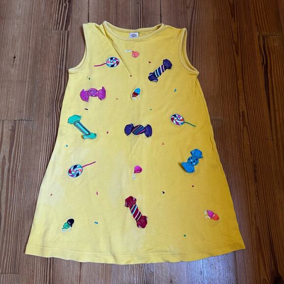 Copper Key yellow candy embroidered applique Halloween tank dress SIZE 6X - Picture 1 of 5